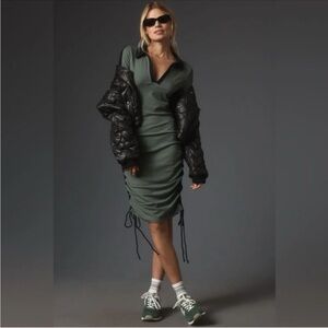 Daily Practice by Anthropologie‎ Long-Sleeve Colorblock Polo Midi Dress